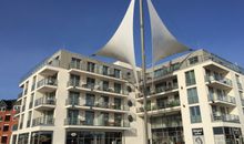 Apartment 2  - "Am Leuchtfeuer 2" - Blickrichtung Yacht-, Binnenhafen und offene See