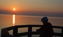 Sonnenuntergang an unserem Strand, von der Seebrücke aus