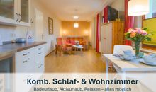 Komb. Schlaf- & Wohnzimmer perfekt für einen Urlaub zu zweit (+Baby und/oder Hund)