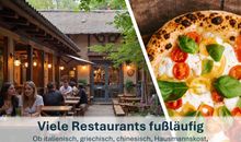 Viele Restaurants fußläufig: Ob italienisch, griechisch, chinesisch, Hausmannskost, oder Lust auf fangfrischen Fisch - alles da!