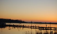 Sonnenuntergang am Salzhaff März 2012