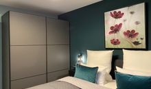 Das Schlafzimmer mit Boxspringbett