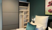 Das Schlafzimmer mit Boxspringbett