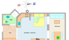 Der Grundriss der Wohnung