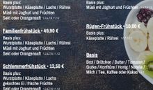 Frühstückskarte