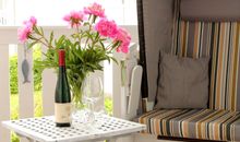 Balkon mit Strandkorb