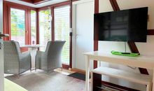 Gartenhaus Dassow Sitzecke und TV