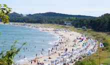 Blick vom Strand auf die Villa Stranddistel