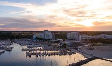 Luftaufnahme Dampland beim Sonnenuntergang