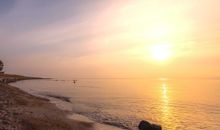 Sonnenaufgang am Hundestrand in Dampland