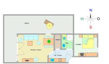 Der Grundriss der Wohnung