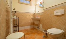 Das Bad mit Dusche und WC