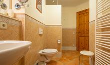 Das Bad mit Dusche und WC