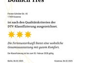 Die aktuelle Klassifizierung vom DTV - 3 Sterne.