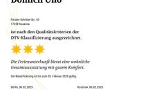 Die aktuelle Klassifizierung vom DTV - 3 Sterne.