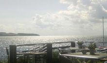 Blick vom Restaurant Alt-Reddevitz auf dem Greifswalder Bodden