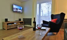 Strandhafer Whg. 1 - Blick vom Sofa auf den TV