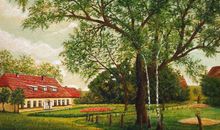 Gut Rattelvitz Parterre A, hochwertig, Sauna, Kamin, eTankstelle, Spielscheune, 15.000qm Parkland